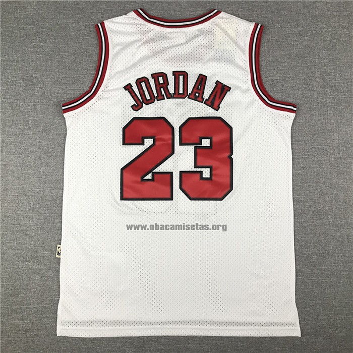 Camiseta Chicago Bulls Michael Jordan NO 23 Hardwood Classics Throwback 1997-98 Blanco